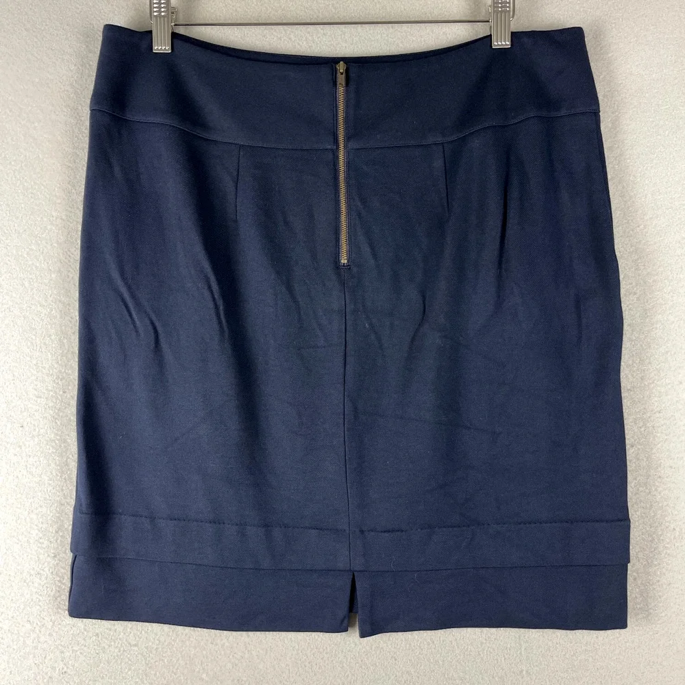 CAbi Lido‎ Tiered Pencil Skirt Womens 14 Blue Zipper Career Office Preppy 5051